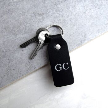 Handmade Personalised Initial Leather Keyring, 5 of 11