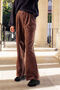 Brown Corduroy Leopard Print Wide Leg Trousers, thumbnail 1 of 8