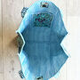 Quilted Cotton Turquoise Floral Beach Bag, thumbnail 3 of 6