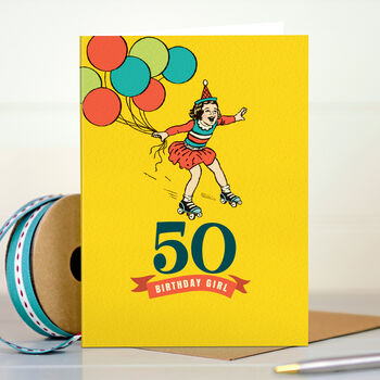 ‘50 Birthday Girl’ 50th Milestone Birthday Card, 3 of 4