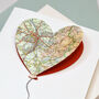 Personalised Map Heart Balloon Valentine's Card, thumbnail 7 of 11