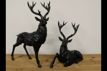 30cm Sitting Stag Bronze Effect Ornament Figurine Gift, 8 of 8