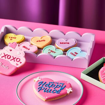 Personalised Love Hearts Valentine's Letterbox Iced Cookies, 2 of 10