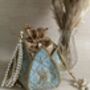 Light Blue Handcrafted Raw Silk Potli Bag/Wrist Bag, thumbnail 1 of 9