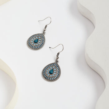 Blue And Turquoise Teardrop Earrings, 3 of 3