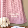 Luxury Baby Girl Cable Blanket, thumbnail 4 of 12