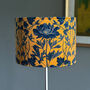Luxury Velvet Lampshade Summer Flowers Mustard And Blue 40cm Or 30cm Sizes, thumbnail 2 of 6