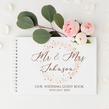 Personalised Sparkly Circle Wedding Guest Book, 2 of 7