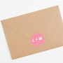Bright Pink Confetti Wooden Magnet Save The Date, thumbnail 2 of 5
