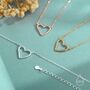 Sterling Silver Delicate Hammered Heart Necklace, thumbnail 2 of 11