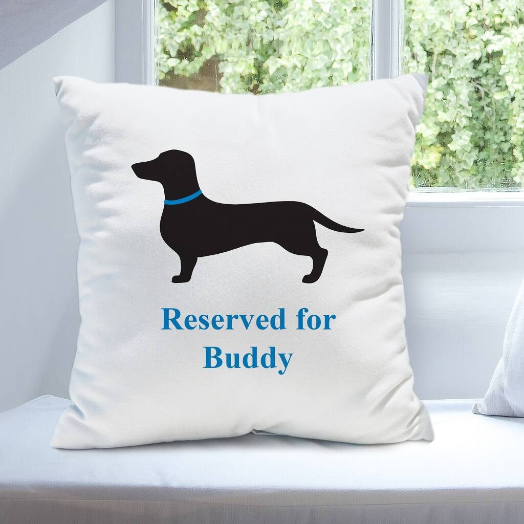 Personalised Reserved For The Dog Cushion By British and Bespoke