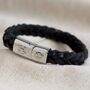 Personalised Men's Thick Woven Leather Bracelet, thumbnail 5 of 12