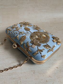 Sky Blue Rectangular Clutch Bag, 3 of 8