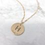 18ct Gold Vermeil Plated Initial Date Disc Necklace, thumbnail 1 of 7