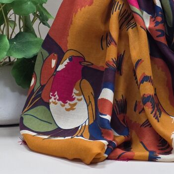 Autumnal Woodland Print Scarf, 4 of 5