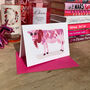 Fuchsia Pink Cow Illustrated Blank Greeting Card, thumbnail 2 of 11