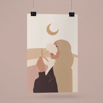 Hijab Islamic Woman Abstract Art Print A3 Unframed, 2 of 5