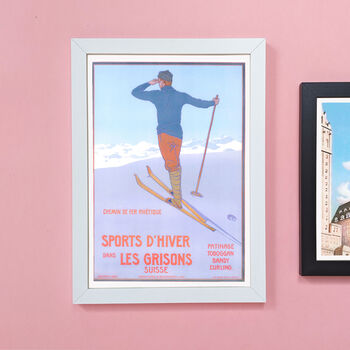 Limited Edition: Vintage Les Grisons Ski Poster Print, 3 of 8