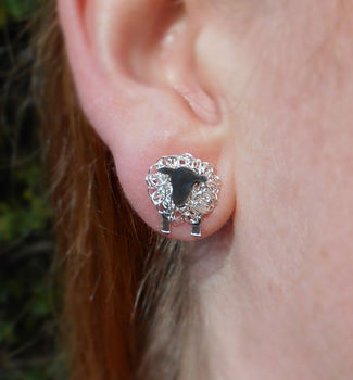 Handcrafted Silver Sheep Earrings, 3 of 3