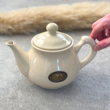 Cream Ceramic Vintage Style Teapot Country Kitchen, 6 of 8