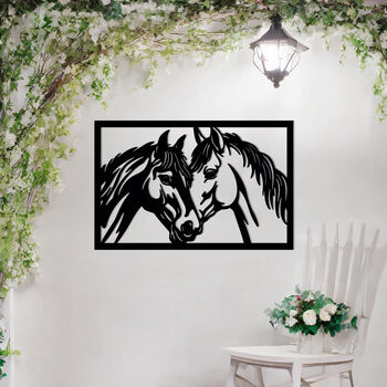 Metal Horse Pair Wall Art For Equestrian Decor And Gift, 4 of 10