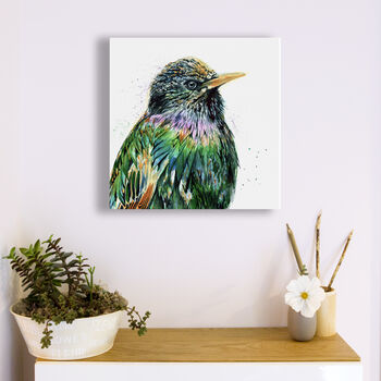 Inky Starling Canvas Gallery Print, 6 of 10