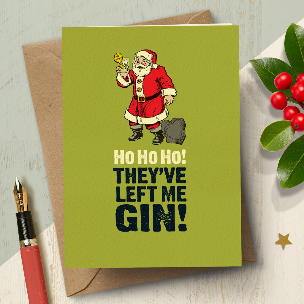 ‘Santa’s Gin’ Funny Christmas Card, 1 of 3