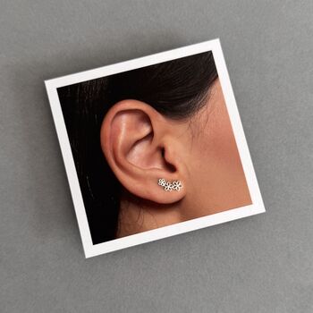 Mother’s Love Sterling Silver Flower Climber Earrings, 5 of 8