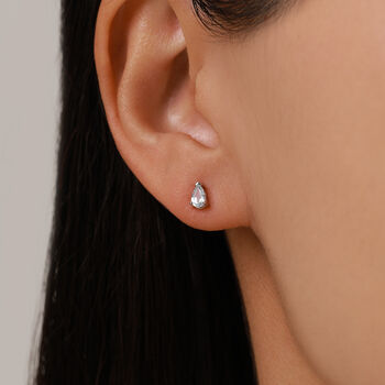 Genuine Swiss Blue Topaz Crystal Droplet Stud Earrings In Sterling Silver, 6 of 12