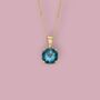 Genuine London Blue Topaz Necklace In 9ct Gold, thumbnail 4 of 12