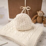 Cream Cable Baby Blanket And Hat Gift Set, thumbnail 1 of 10