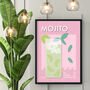 Mojito Cocktail Print Four Colour Options, thumbnail 4 of 8
