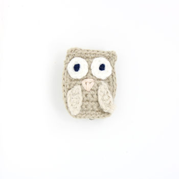 Handmade Organic Owl Pin, 3 of 5