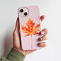 Blush Pink And Autumn Leaf Print Personalised Case, thumbnail 4 of 5