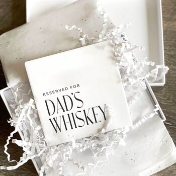 Reserved For Dad's Drink Personalised Ceramic Coaster, 10 of 10