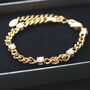 Zirconia Charm Bracelet Cuban Chain 18k Gold Plated, thumbnail 9 of 10