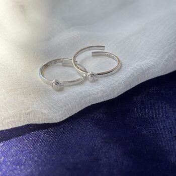 Pure Silver Adjustable Slim Bichiya Toe Ring, 4 of 8