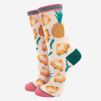 Women's Pineapple Fruit Bamboo Socks, 2 of 4