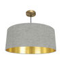 Ash Grey Linen Lampshade With A Metallic Lining, thumbnail 1 of 4