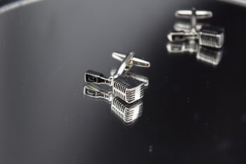 Microphone Silver Cufflinks Gift Podcast 316 L Stainless Steel Singer Accessory, 3 of 5