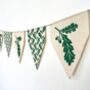 Oak Leaf Bunting. Green Hanging Garland. Handmade, thumbnail 1 of 3
