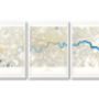 Set Of Three London Metallic Map Gold Streets, thumbnail 2 of 5
