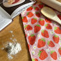 Sweet Strawberries Organic Cotton Tea Towel, thumbnail 1 of 6