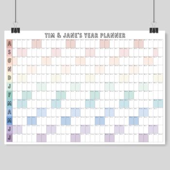 Personalised Custom Start Date Year Wall Planner, 3 of 4