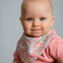 Liberty Baby Bib Rosie Pinks With Optional Headband, thumbnail 1 of 5
