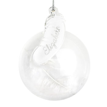 Personalised Christmas Memorial Glass Bauble, 2 of 3