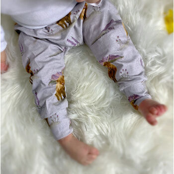 'Highland Cow' Country Pattern Baby Leggings, 2 of 4