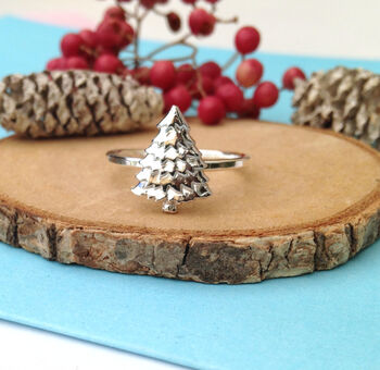 Sterling Silver Christmas Tree Ring, 2 of 8