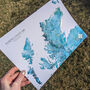 Golden North Coast 500 Watercolour Scotland Map Print, thumbnail 3 of 6
