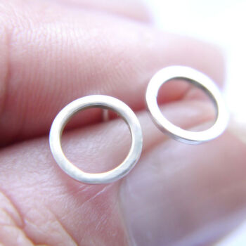 Recycled Silver Circle Stud Earrings, 4 of 6